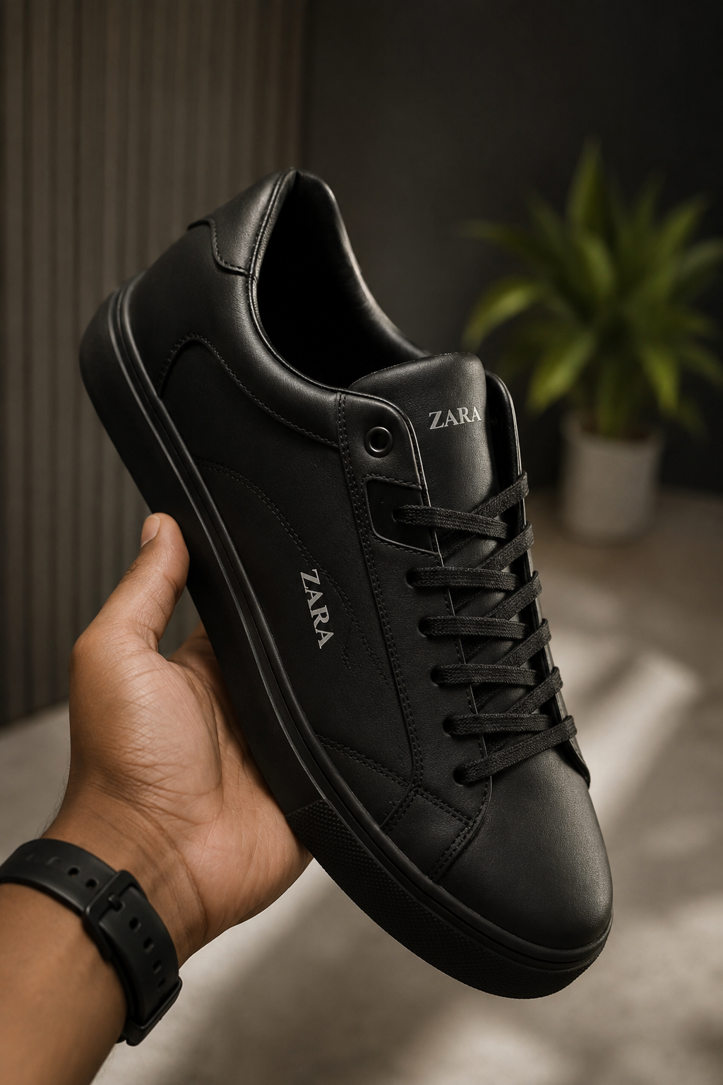 Rare Zara shoes featuring stylish design, black leather material, pointed toe, and sleek silhouette for fashionable wear.