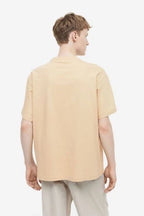 Rare light beige minimal sun line art t-shirt, casual cotton tee with subtle sun design on front.