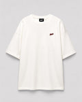 Rare Off-White "STWD" embroidered oversized T-shirt with bold front logo and casual fit, displayed on a plain background.