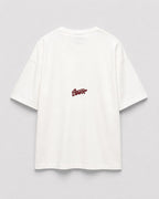 Rare Off-White "STWD" embroidered oversized T-shirt featuring bold logo detail on soft fabric, casual streetwear style.