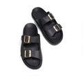 Rare leather double strap with adjustable buckles, showcasing its smooth, high-quality craftsmanship and versatile style.