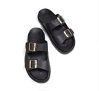 Rare leather double strap with adjustable buckles, showcasing its smooth, high-quality craftsmanship and versatile style.