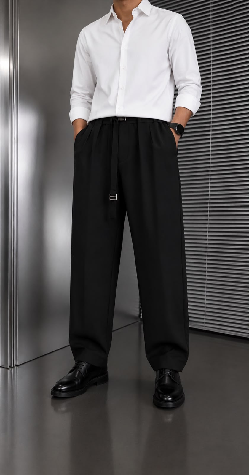 Rare Old Money Classic Pants with tailored fit and neutral color, displayed on a hanger against a plain background.