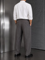 Rare Old Money Classic Pants, men's tailored trousers in neutral fabric, displayed flat on a white background.