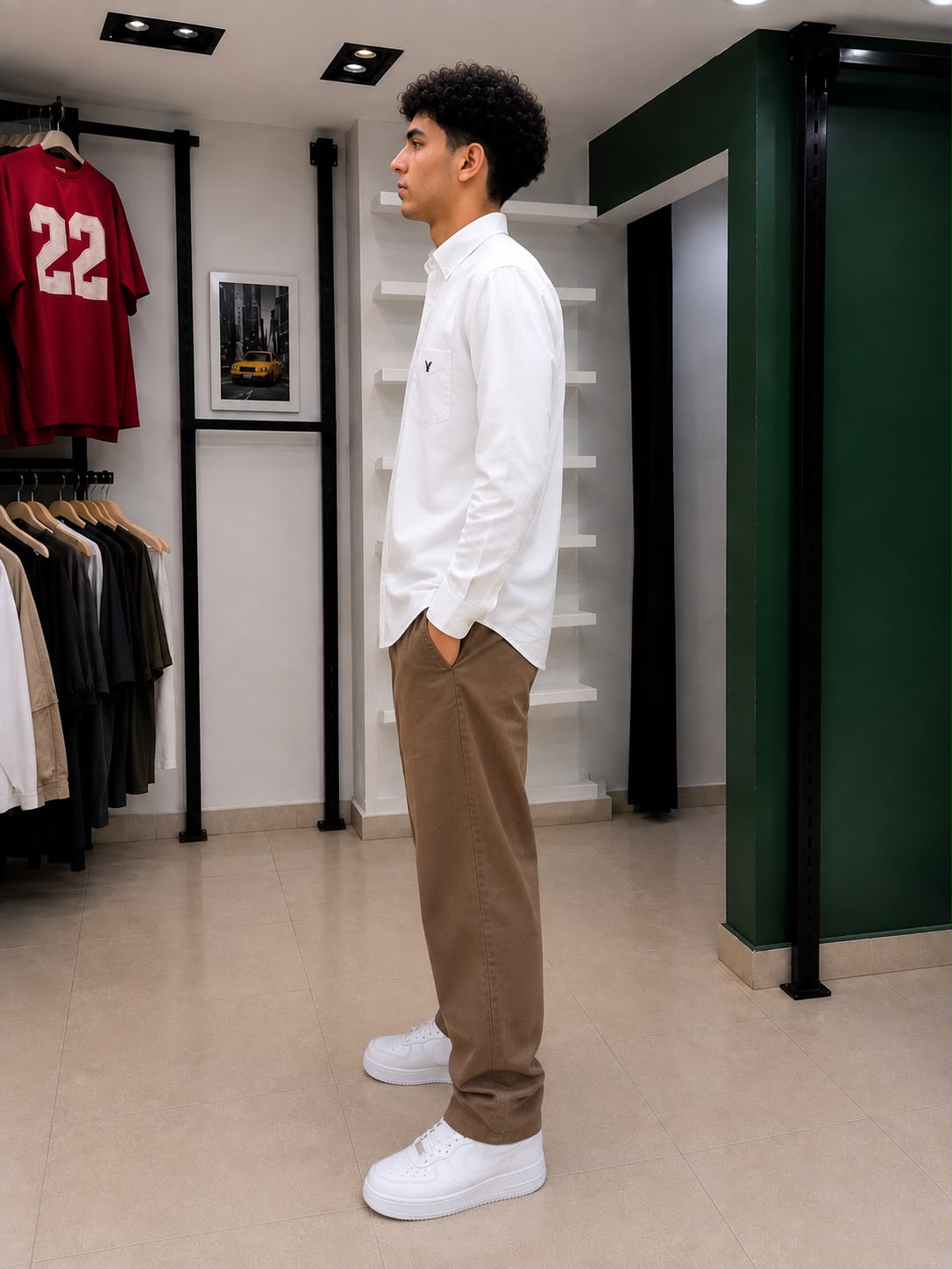 Rare American Eagle shirt displayed on a hanger with a casual fit, featuring a classic design and soft fabric.