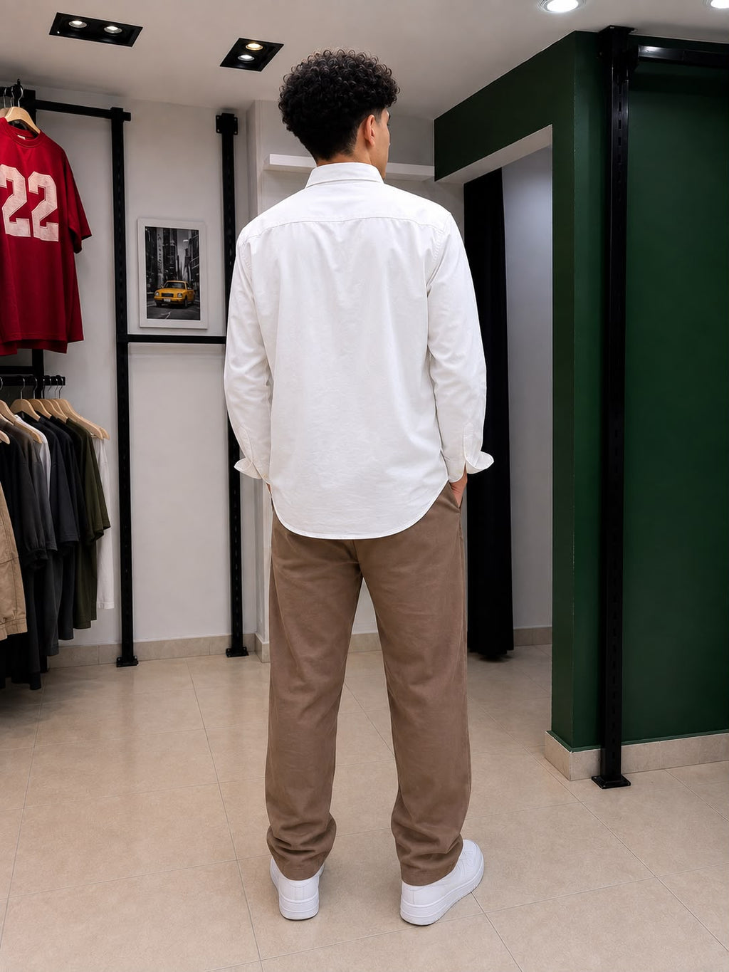 Rare American Eagle shirt displayed on a hanger, featuring a casual design with a classic fit and subtle branding details.