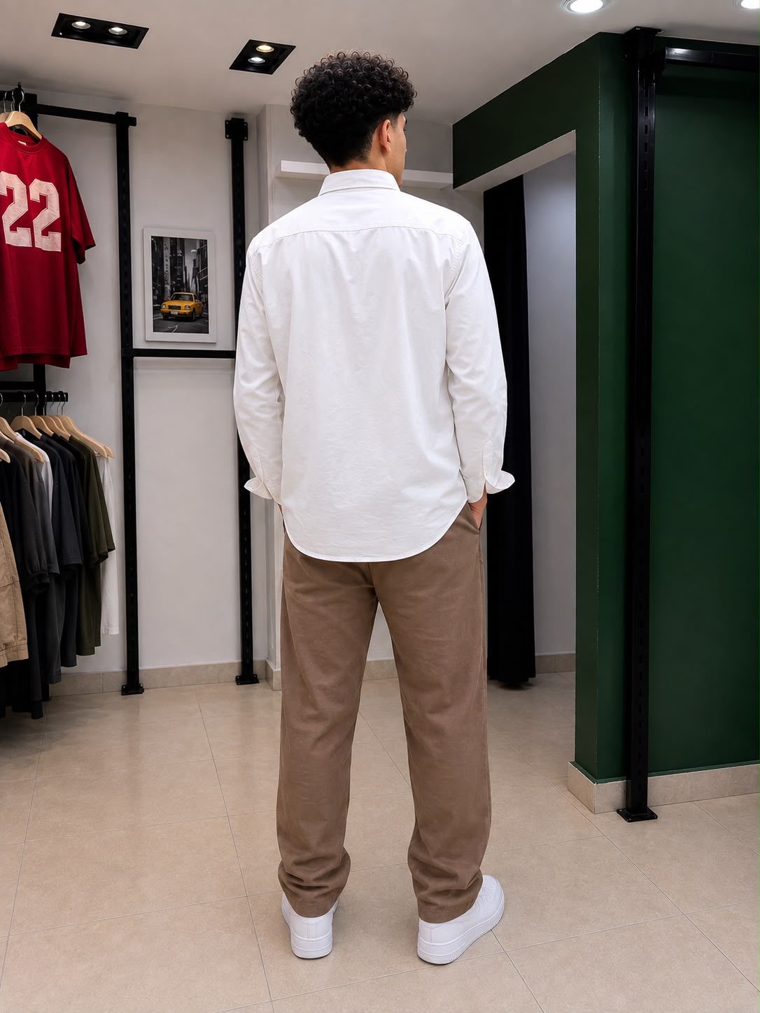 Rare American Eagle shirt displayed on a hanger, featuring a casual design with a classic fit and subtle branding details.