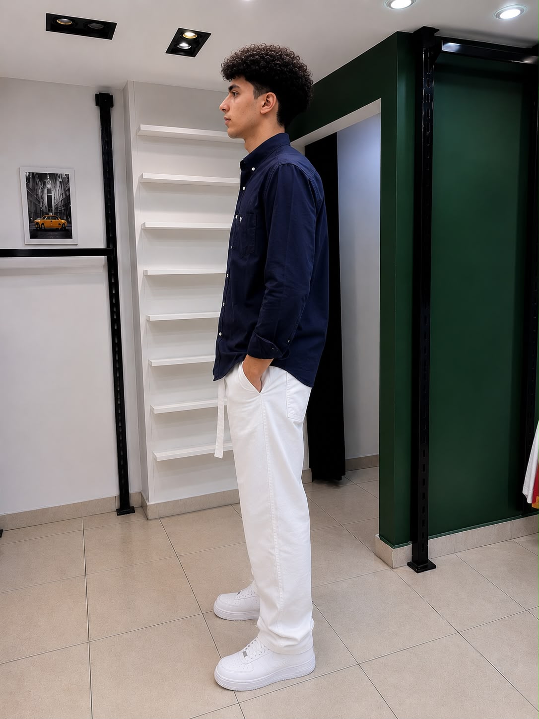 Rare American Eagle shirt displayed on a hanger with a casual fit and classic design in a well-lit setting.
