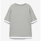 Rare Ringer P&B T-shirt featuring a classic design with contrasting collar and sleeve trim, laid flat on a white background.